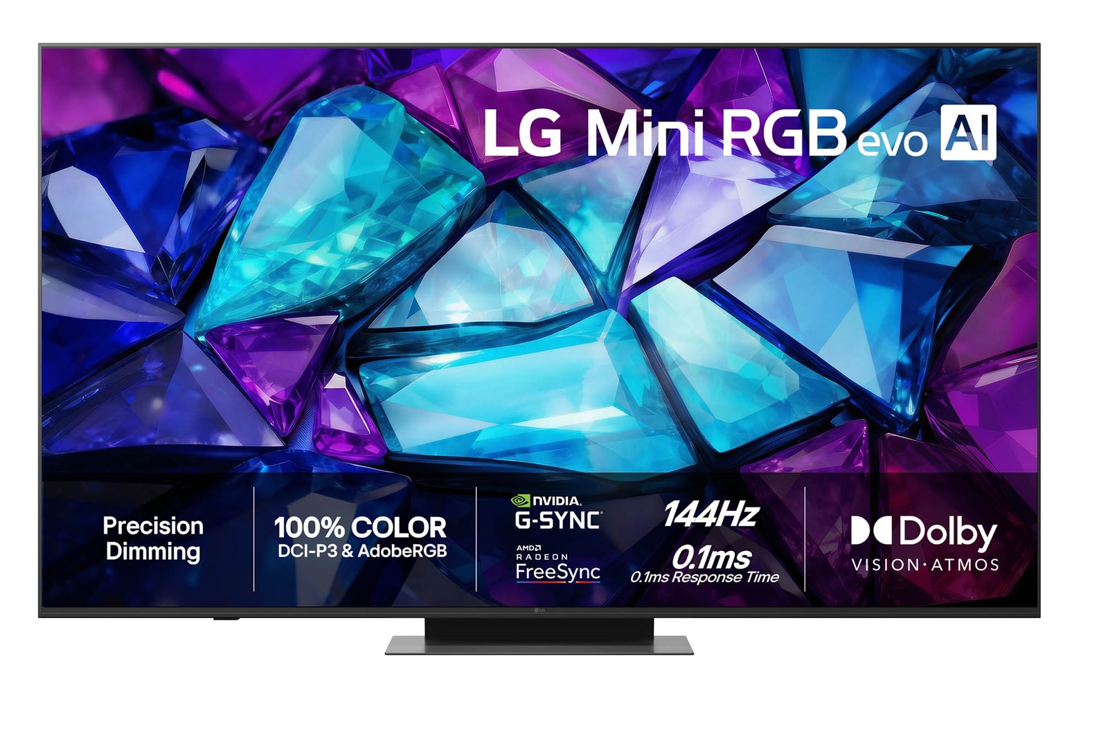 Vy framifrån av LG 75" Mini RGB MRGB88 4K AI TV - 2026 75MRGB88B6B